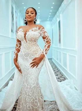 Plus Size Mermaid Wedding Gowns Bridal Gown Custom Made