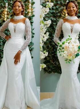 Mermaid Wedding Dress With Detachable Tarin Beaded Sequined