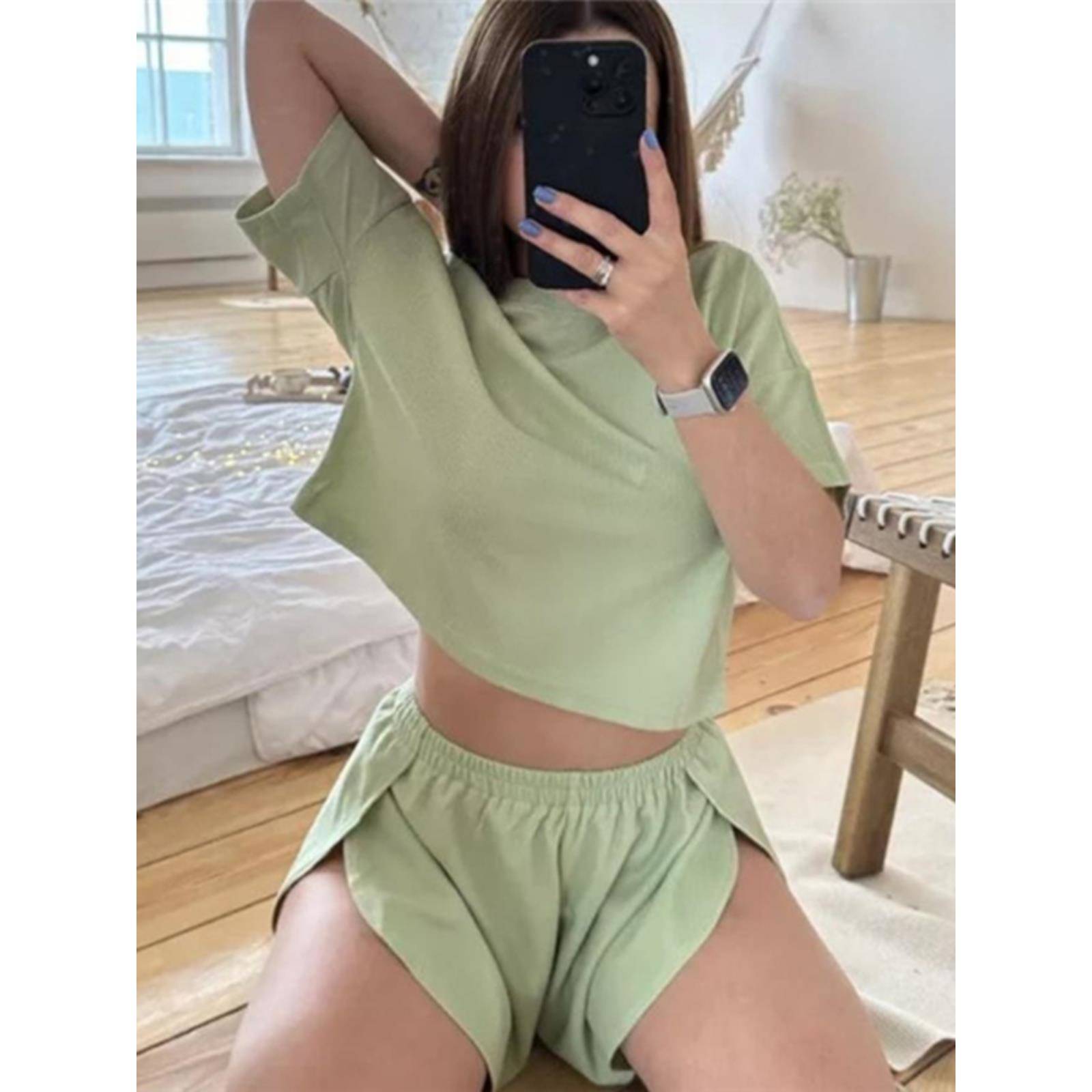 采购产品欧洲和美国的性感短袖短裤,家庭穿睡衣套装,妇女的家庭