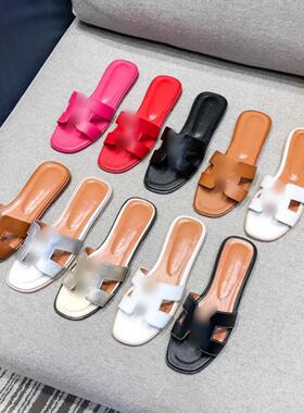 欧美新款超纤经典平底凉鞋女拖鞋FlatSandals Slippers Women