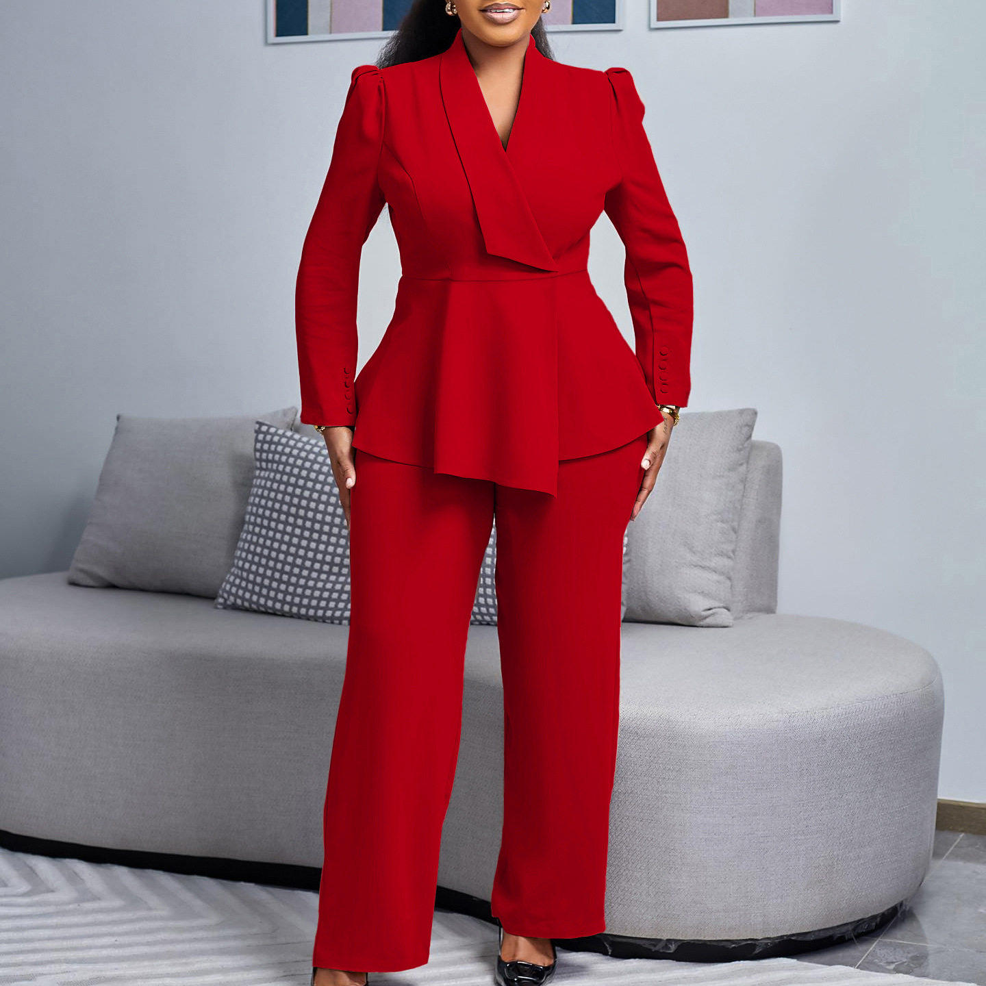 非洲女装大码套装 outfits two pieces suits women OL big size