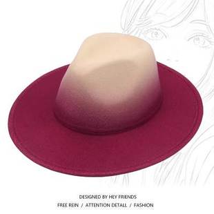 men and women's hat western cowboy jazz cap sun hat毛呢