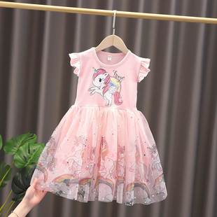 Baby Girls Clothes 2023 Summer Kids Princess Dress Unicorn