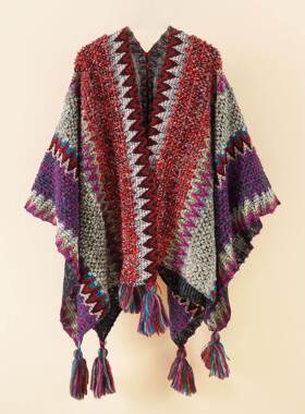 weaving fashion national women color matching tassel mixed