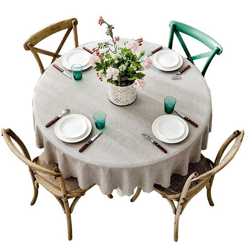 Cotton and linen tablecloth round table cloth oval