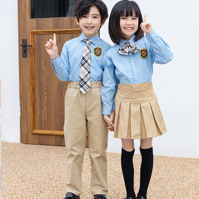 2021新品小学生校服老师服英伦学院风衬衣班服表演服幼儿园园服