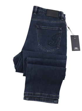 【绒毛厚款】九牧王牛仔裤2024新款正品秋冬厚款男裤JJ1D55323