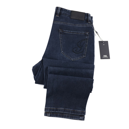 【绒毛厚款】九牧王牛仔裤2024新款正品秋冬厚款男裤JJ1D55323