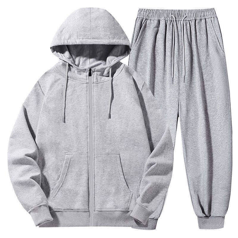 春秋款连帽休闲套装男士潮牌长袖运动服百搭开衫卫衣中青年1/2件