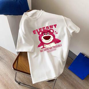 上衣薄款 宽松百搭短袖 洋气 t恤男女国潮设计感字母印花T恤夏季 短袖