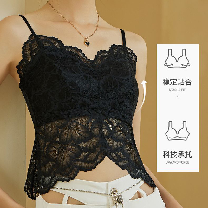 蝴蝶花燕尾无痕美背吊带夏