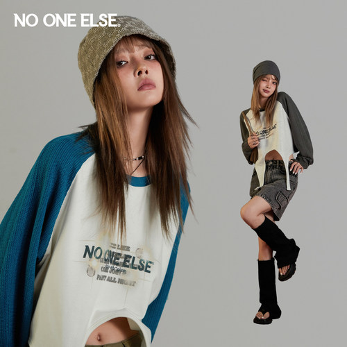 印花长袖卫衣nooneelse宽松