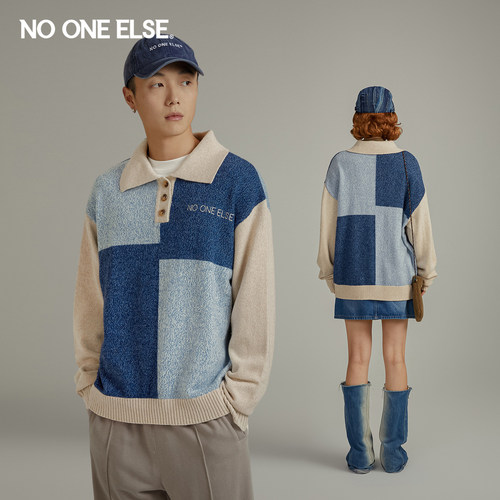 字母针织衫nooneelse
