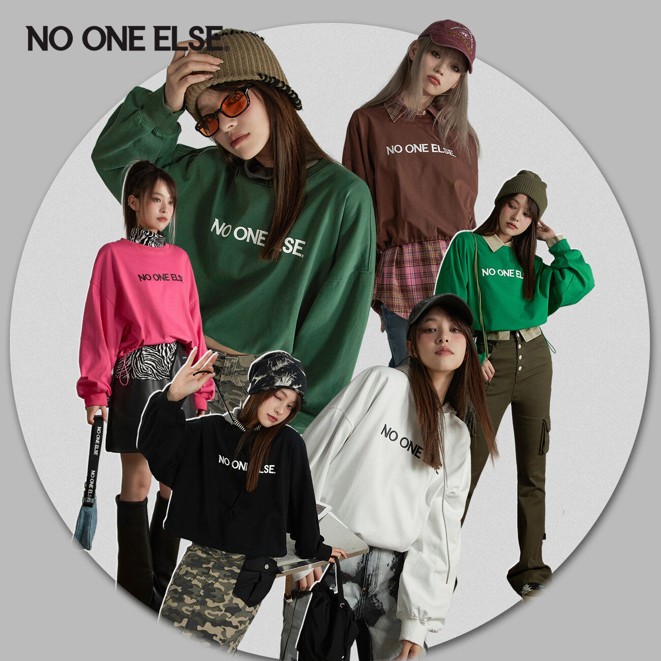 NO ONE ELSE字母印花T恤女2026春春秋新款圆领打底衫宽松长袖上衣
