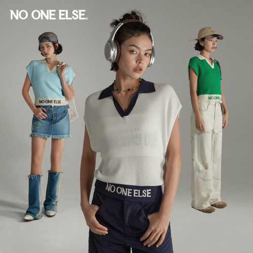 拼接针织衫nooneelse