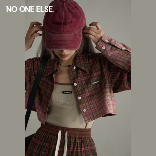NOONEELSE复古格子印花衬衫