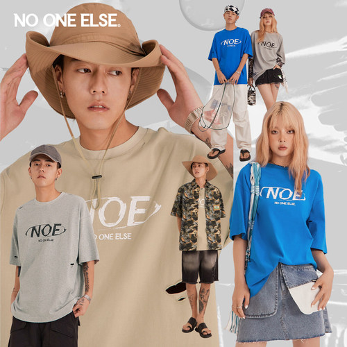 NOONEELSE破洞印花短袖T恤