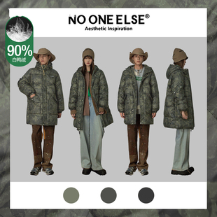 【反季】NO ONE ELSE工装迷彩羽绒服男女冬季潮牌白鸭绒外套