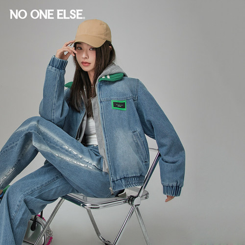 时尚牛仔外套nooneelse休闲