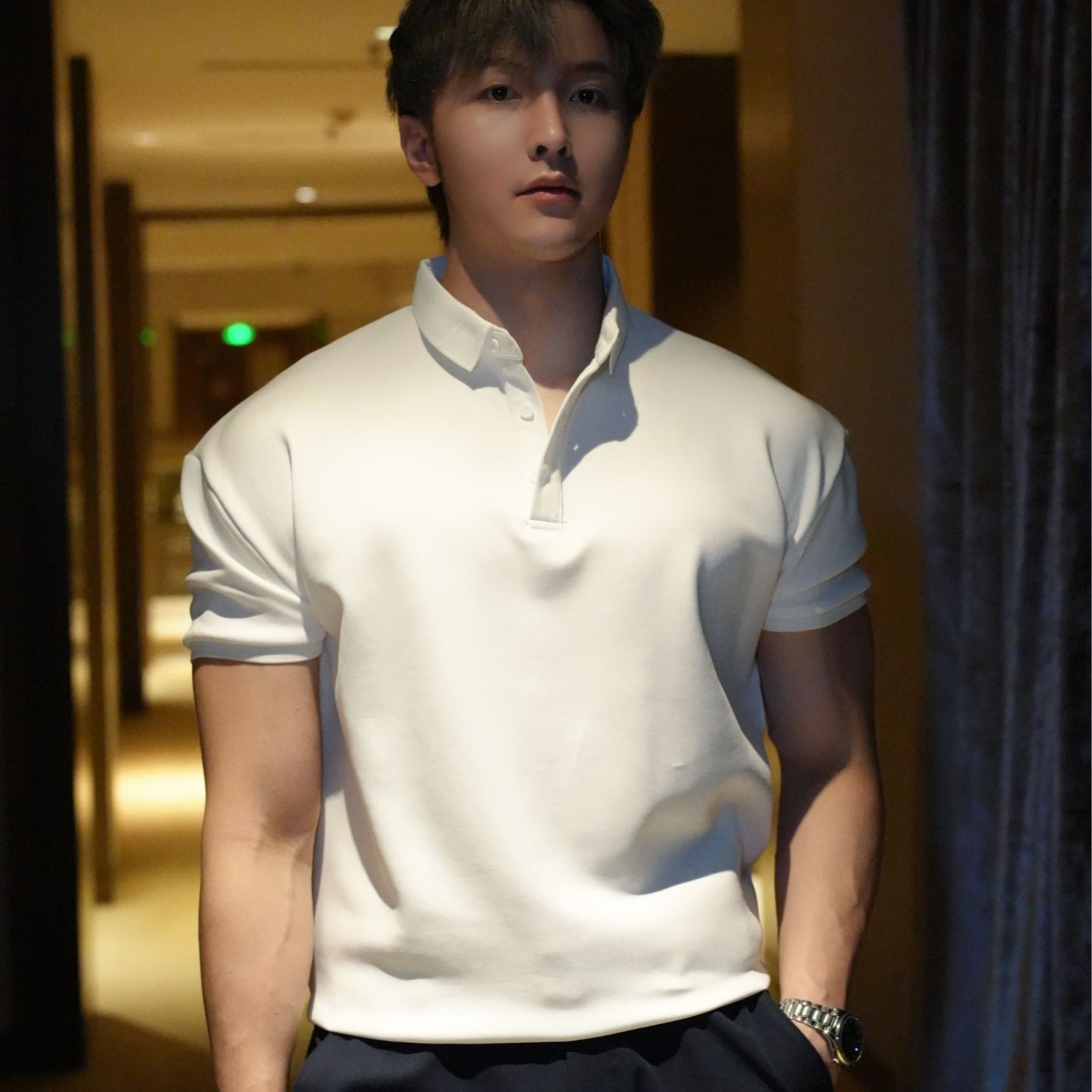 珠地空气棉250克翻领透气POLO衫