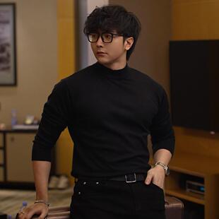 430G秋冬重磅可机洗韩系中领气质落肩抗起球贴身打底毛衣针织衫