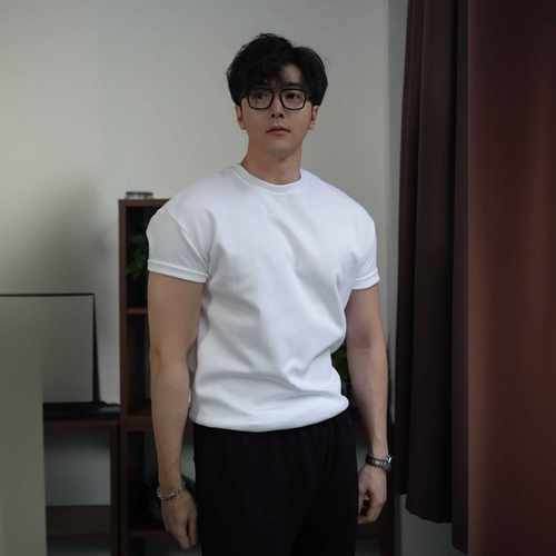 300克双罗纹针织棉T恤