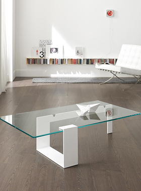 Tonelli Plinsky极简金属超清玻璃茶几咖啡桌意大利设计师茶几桌