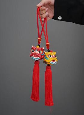 财醒狮摆件舞狮YWA陶瓷车载狮招子业头茶宠盖交趾陶工艺品开礼置