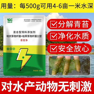 水面有青苔可别再天天去打捞了快试试这袋青苔净，不伤水不伤鱼虾