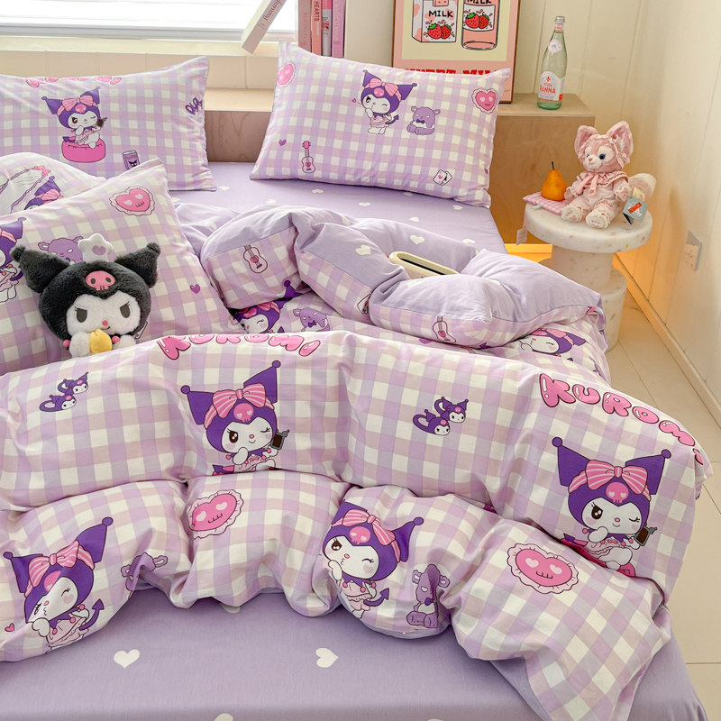 库洛米纯棉床品四件套全棉卡通儿童床单被套学生宿舍床上三件套夏,床上用品,床品套件/四件套/多件套,淘宝优惠券,粉丝福利购,淘宝优惠卷