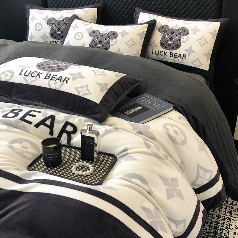 高级感加厚牛奶绒四件套冬季床品