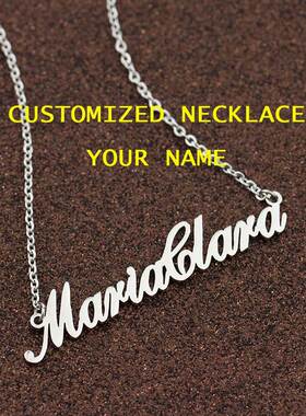 custom name necklace personalized DIY women chain fashion