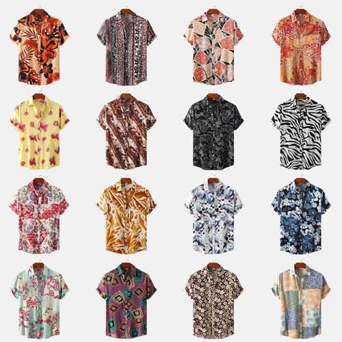 2022 New Printed Short Sleeve Men's Shirts
