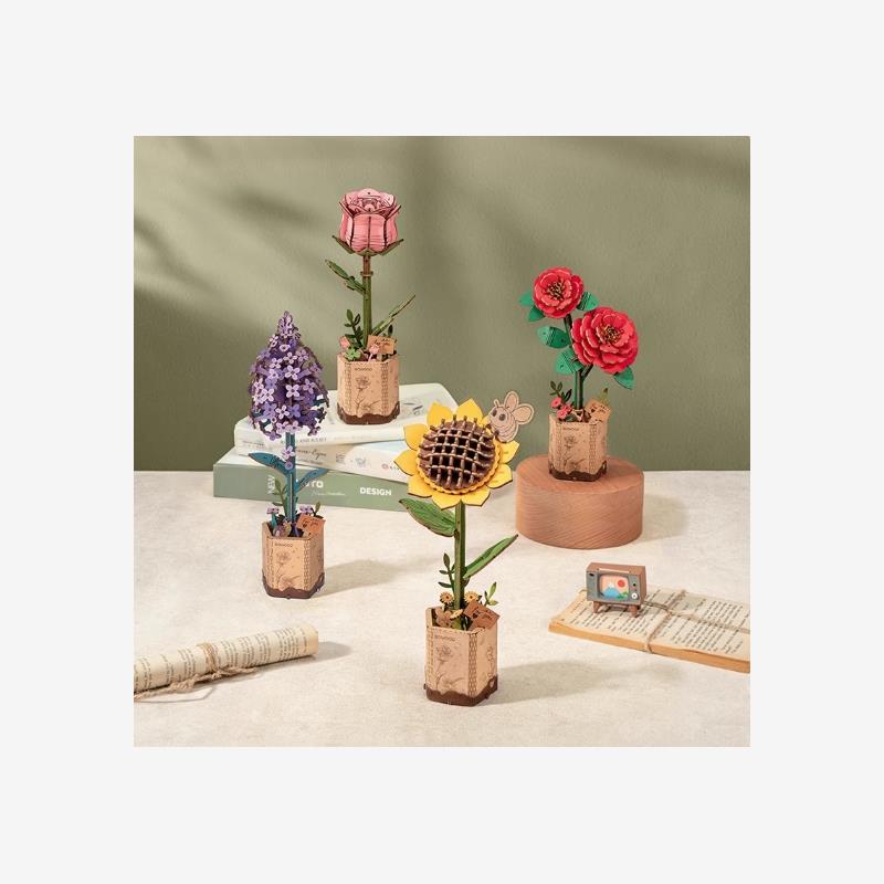 若态若物木艺繁花木质拼