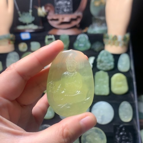 岫玉文殊菩萨观音吊坠