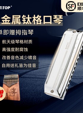 EASTTOP东方鼎演奏者12孔钛格金属格半音阶口琴专业演奏ETP-12