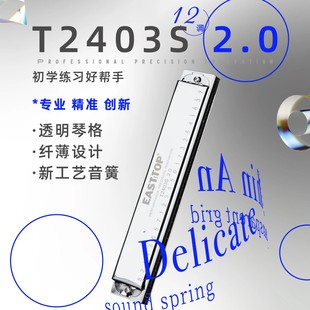 东方鼎24孔复音口琴学生C调成人练习初学者口琴演奏专业T2403S2.0
