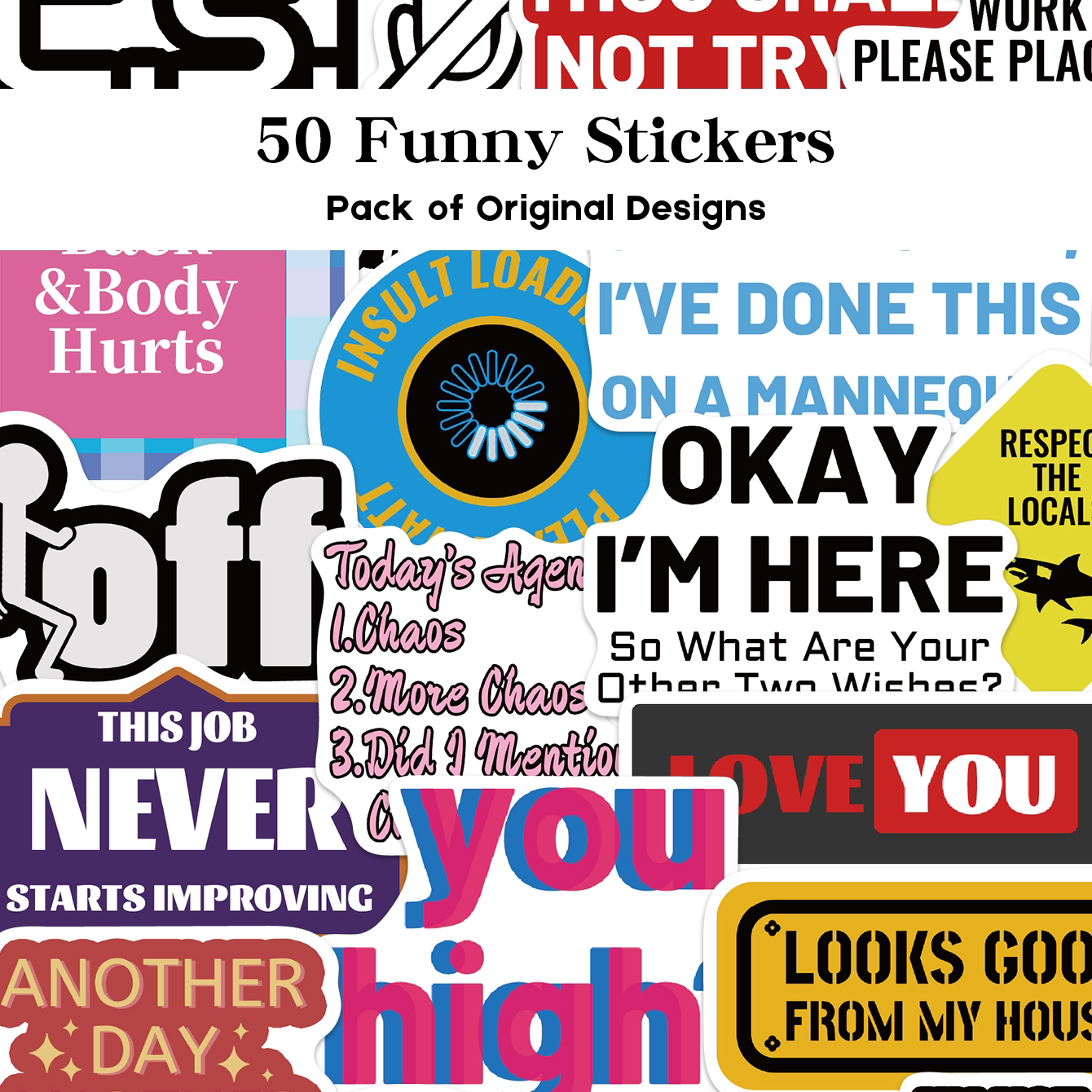 50张搞笑卡通涂鸦贴纸创意潮流个性装饰水杯笔记本行李箱防水贴纸,3C数码配件,笔记本个性小贴纸,淘宝优惠券,粉丝福利购,淘宝优惠卷