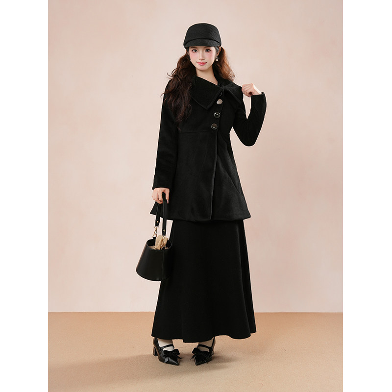 不规则收腰毛呢外套女冬2025新款赫本风呢子大衣,女装/女士精品,毛呢外套,淘宝优惠券,粉丝福利购,淘宝优惠卷