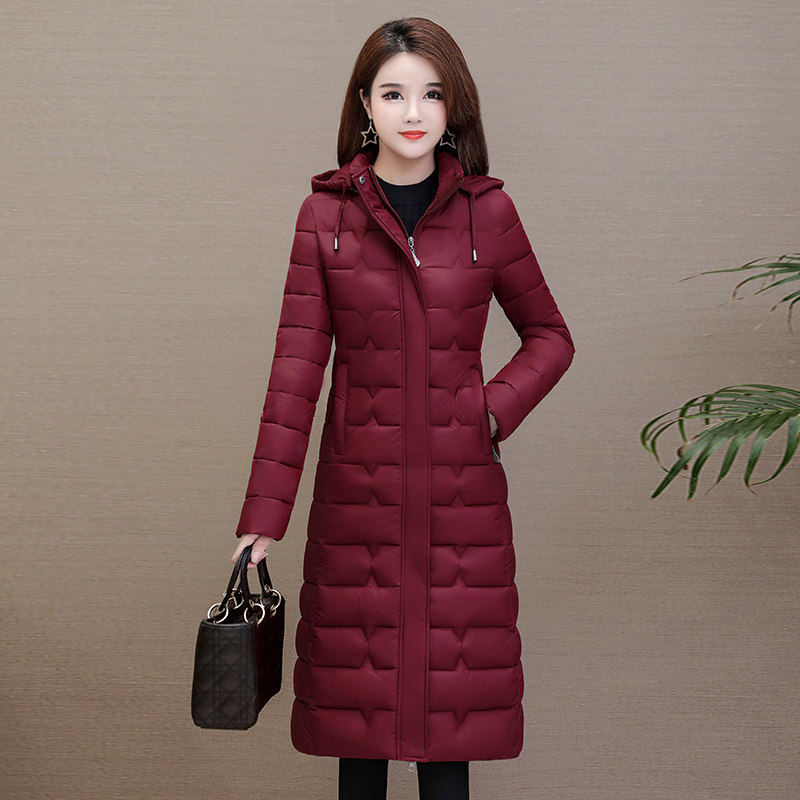 反季特卖羽绒棉服女中长款长款修身显瘦长过膝轻薄棉衣冬季外套