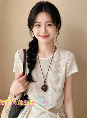新中式不规则长款吊坠项链女春夏长裙百搭美拉德复古设计感吊坠