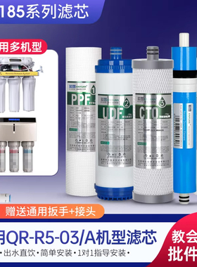 芯园净水器滤芯适用沁园RO185i/b/e智能QR-R5-03/03A全套五级过滤