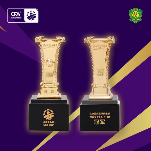 北京国安2025中国足协杯3D立体冠军奖杯摆件珍藏纪念国安冠军奖杯
