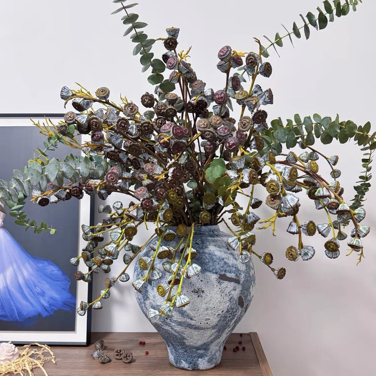 云山花卉优选【尤加利老果】诧寂风中式风高级感室内装饰插花