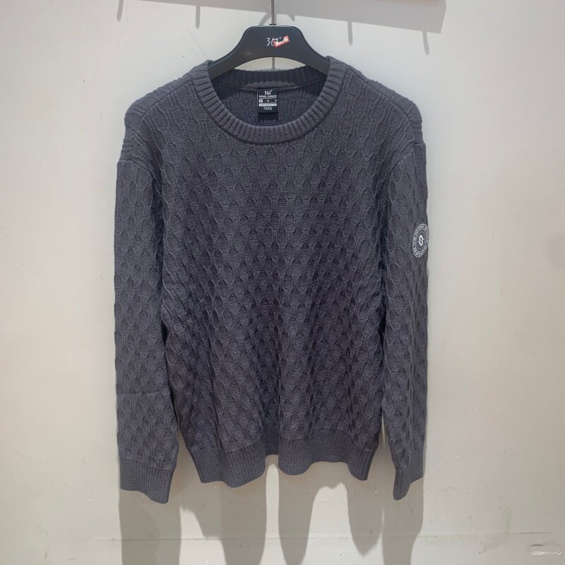 361度2025冬季新款男子款内搭舒适休闲套头毛衫商场同款552549817