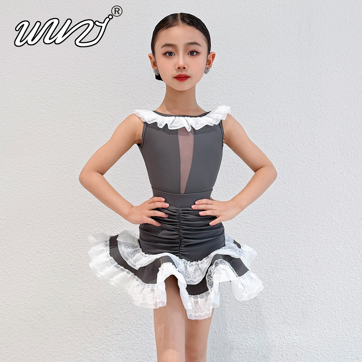 舞姿拉丁舞服女童练习服2026夏新款新品少儿童舞蹈套装分体练功服