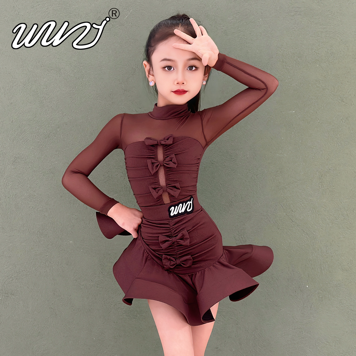 拉丁舞服女童秋冬款2025新款拉丁舞服小女孩拉丁舞服精致拉丁舞服