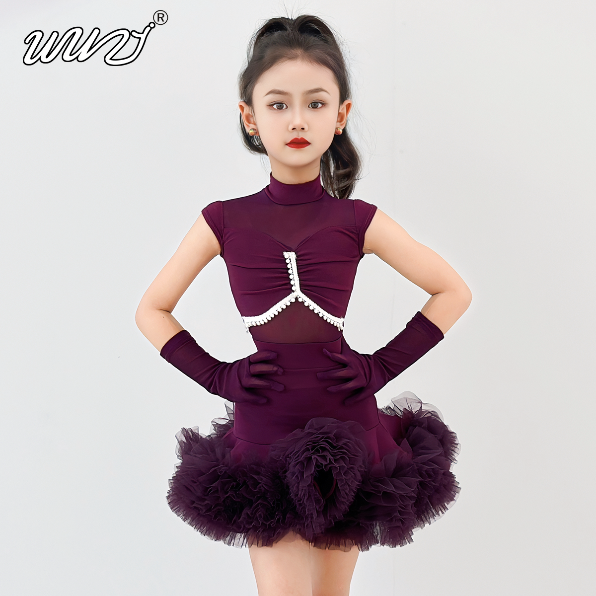 拉丁舞服女童2026新款夏季拉丁舞服儿童演出服少儿专业表演舞蹈服