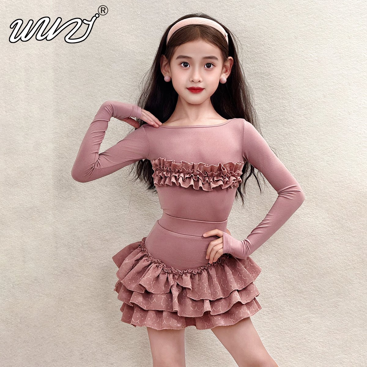 舞姿少儿拉丁舞服2026新款女童秋冬练功服高级拉丁舞演出舞蹈服