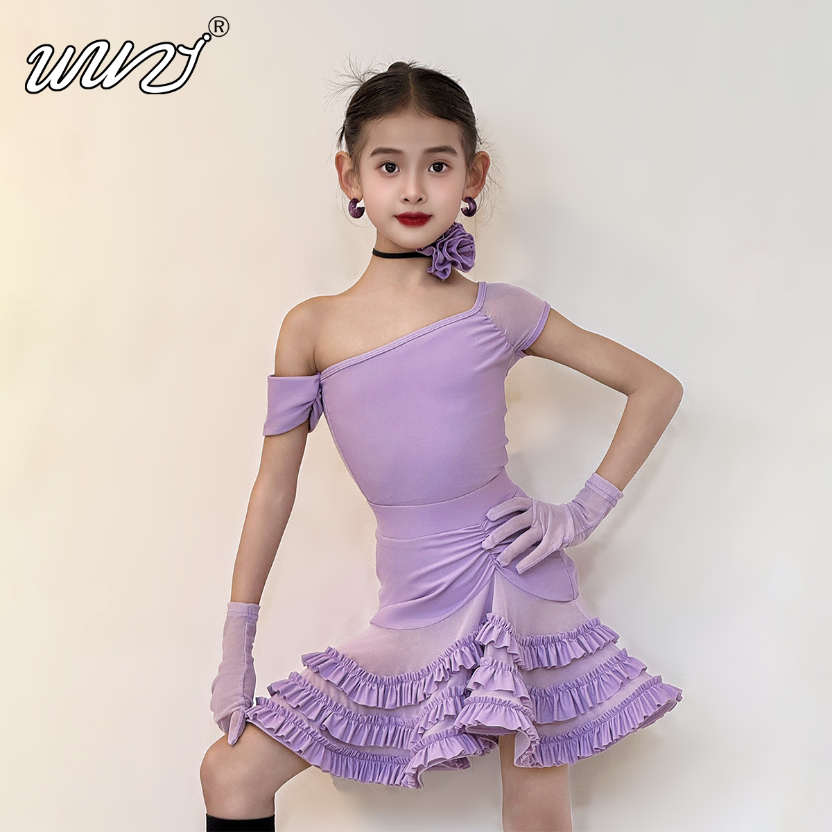 舞姿少儿拉丁舞服2026春夏新款高级女童舞蹈服练功训练表演服套装